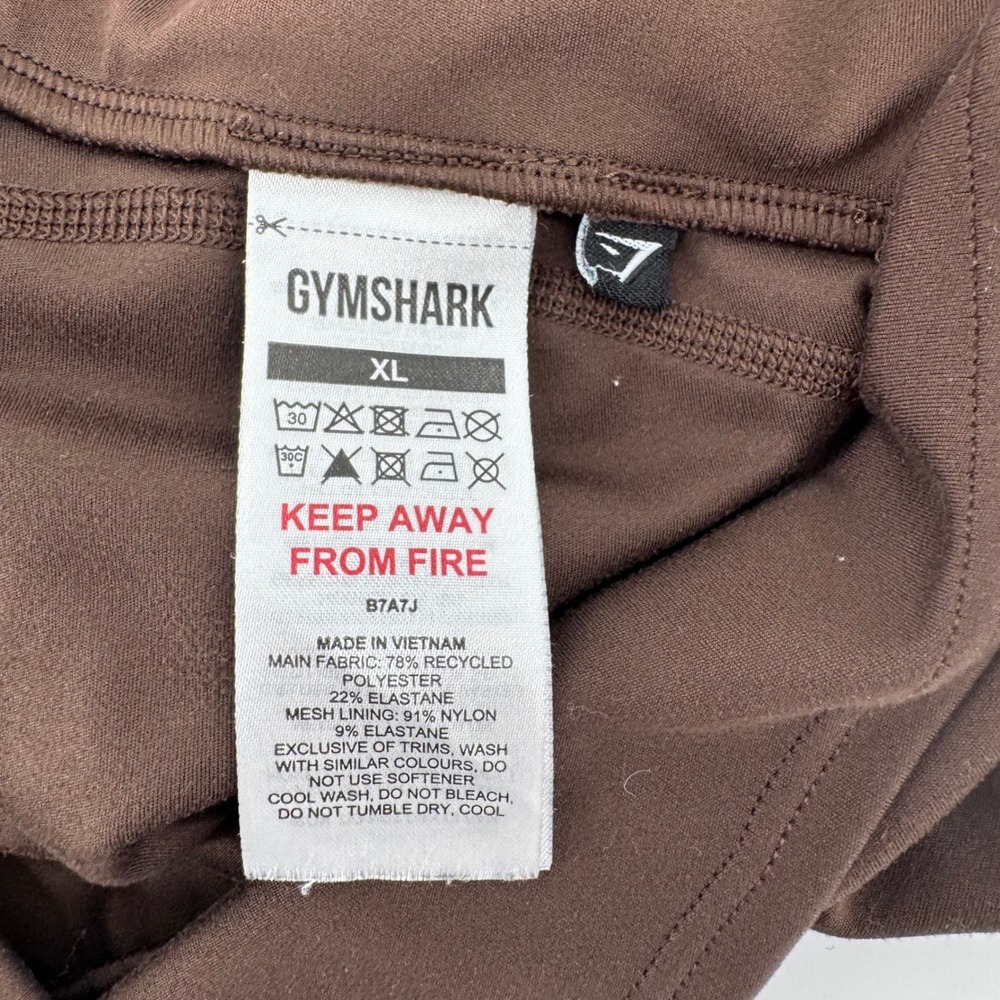Gymshark Womens XL High Waisted Espresso Brown Recycled Polyester Leggings B7A7J - Picture 8 of 11